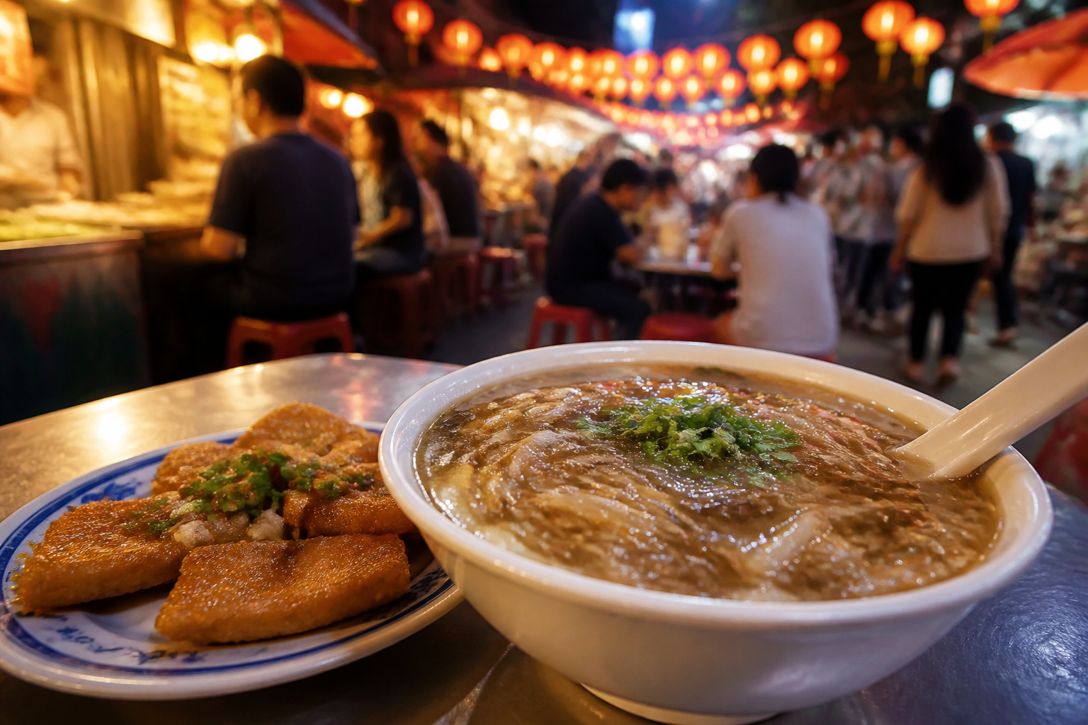 基隆夜市美食情境示意