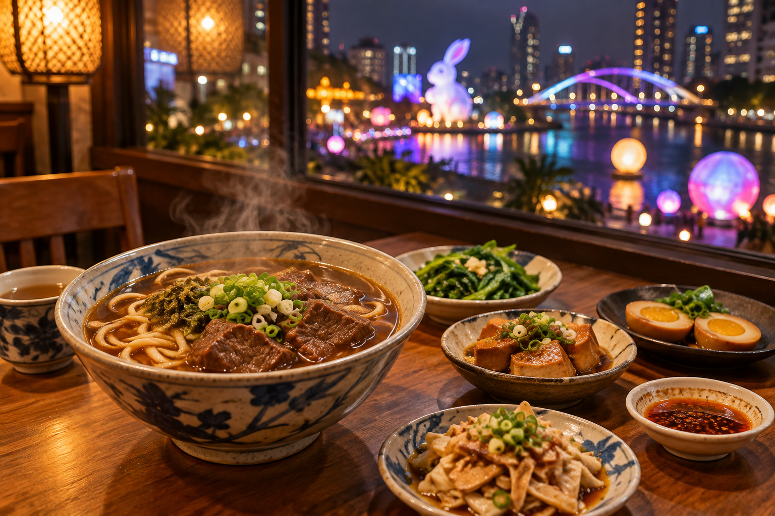 板橋冬夜看燈後的暖心晚餐示意